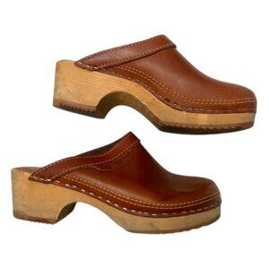 Brown Leather Mules & Clogs